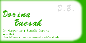 dorina bucsak business card